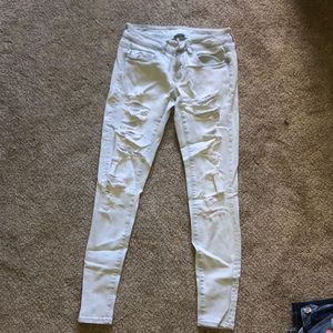 AE light wash distressed jeans